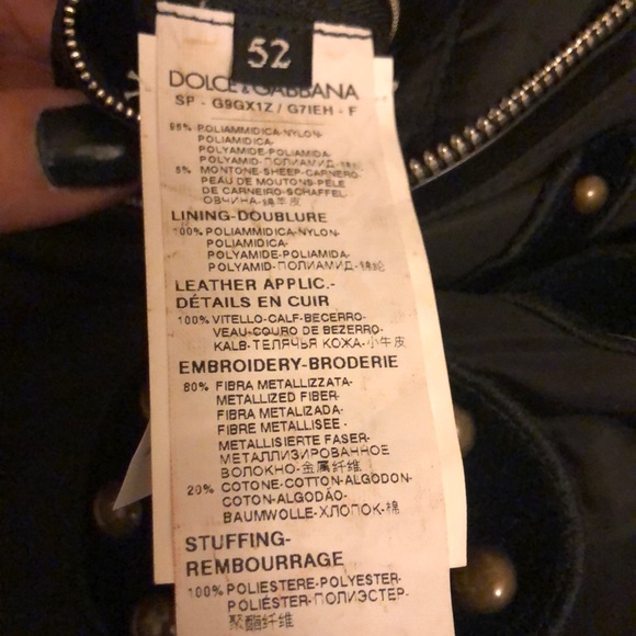 Dolce & Gabana black nylon and leather accent bomber jacket - Picture 4 of 4